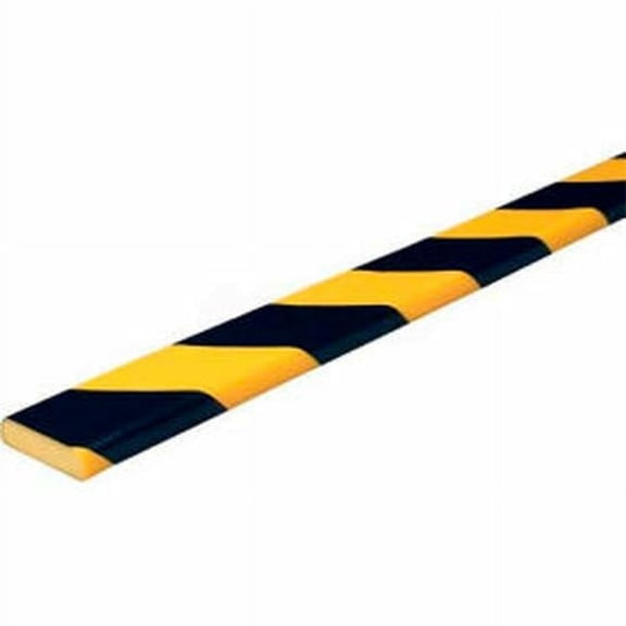 Type F 60-6750 Knuffi Flat Bumper Guard, Black & Yellow - 196.75 x 1.56 x 0.43 in.