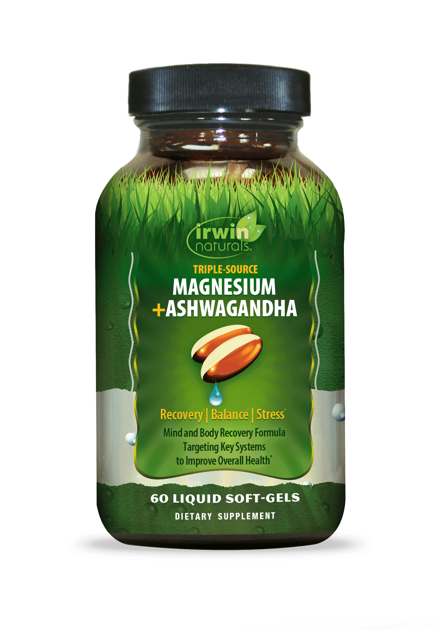 Irwin Naturals Triple-Source Magnesium + Ashwagandha - 60 Liquid Soft-Gels