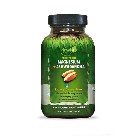 Irwin Naturals Triple-Source Magnesium + Ashwagandha - 60 Liquid Soft-Gels