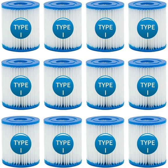 Type I Pool Filter Cartridge, High-Efficiency Filter Elements, 330 Gallon Pump Filter Cartridge for Pool Cleaning (12 Pcs)