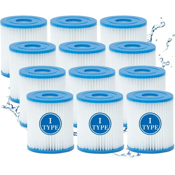 Type I Pool Filter Cartridge, Replacement Filters Cartridge for 58093, for Swimming Pool Filter RX330 Filter Pump, for 300/330 Gal/H Filter Pumps (12 Pack)