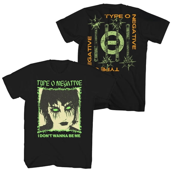 Type O Negative Men's I Don't Want To Be Me Glow T-Shirt Black Small | Officially Licensed Merchandise