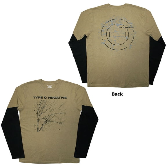 Type O Negative Unisex Layered Long Sleeve T-Shirt Tree (Black & Green) (Back Print)