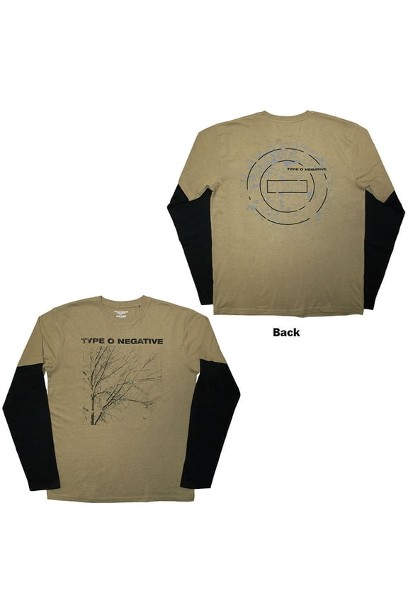 Type O Negative Unisex Layered Long Sleeve T-Shirt Tree (Black & Green) (Back Print)