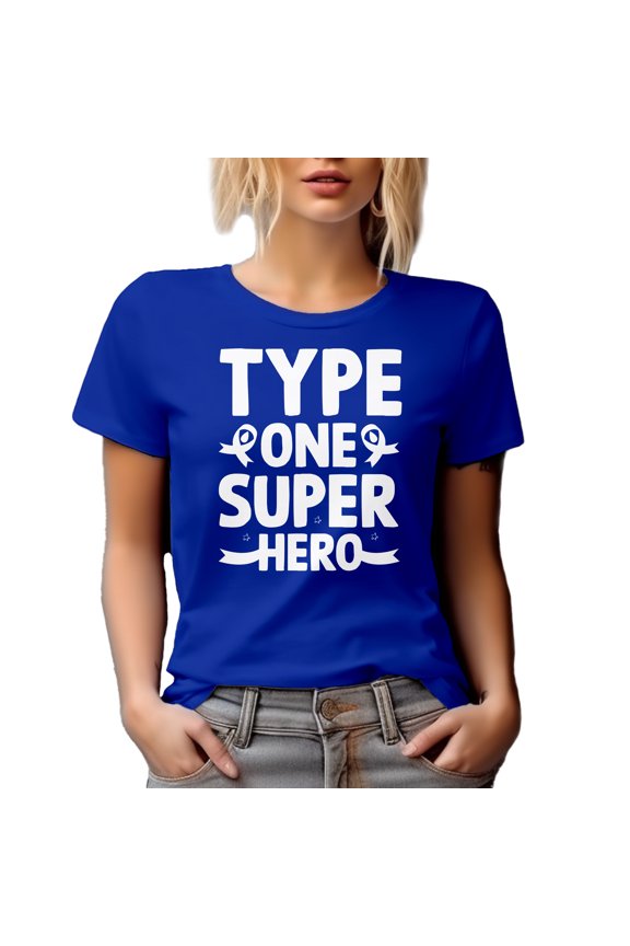 Type One Super Hero - Diabetes Awareness Month, Royal Blue T-Shirt, Medium