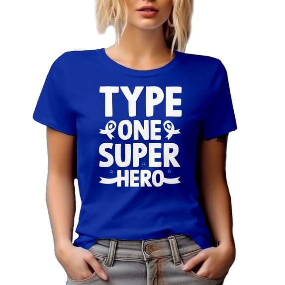 Type One Super Hero - Diabetes Awareness Month, Royal Blue T-Shirt, XL