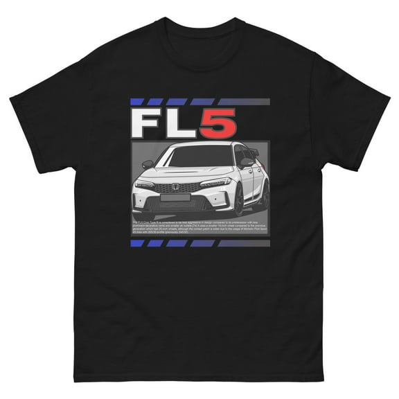 Type R FL5 hatchback import t-shirt (Black, S)