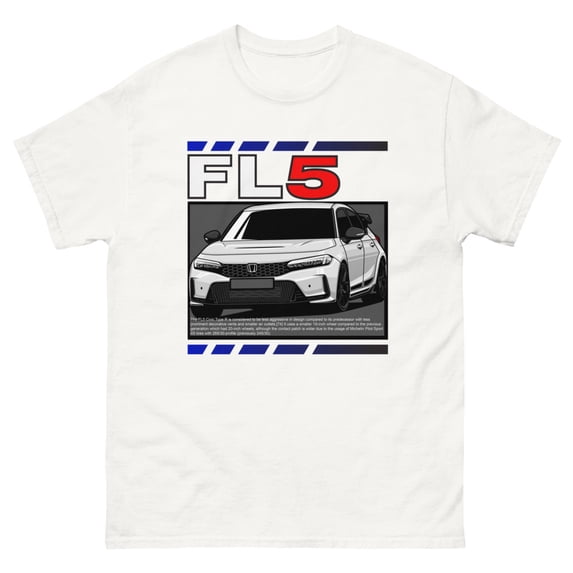 Type R FL5 hatchback import t-shirt (White, M)