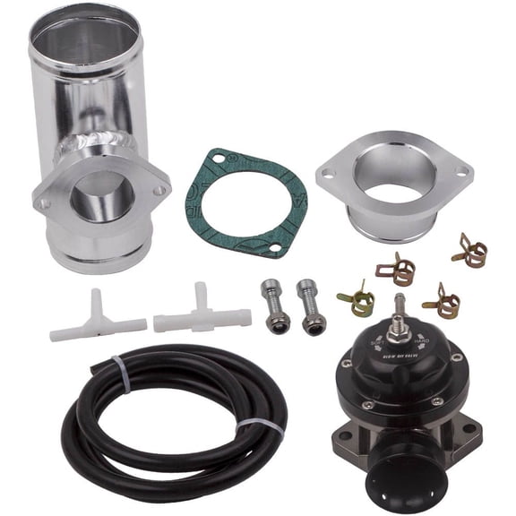 Type-RS Blow Off Valve (BOV) Kit w/ 2.5" Aluminum Flange Adapter - Up to 30PSI Boost - Billet Aluminum Body - CNC Machined - Fits Type-S/Type-RS - Engine Turbocharger Accessory