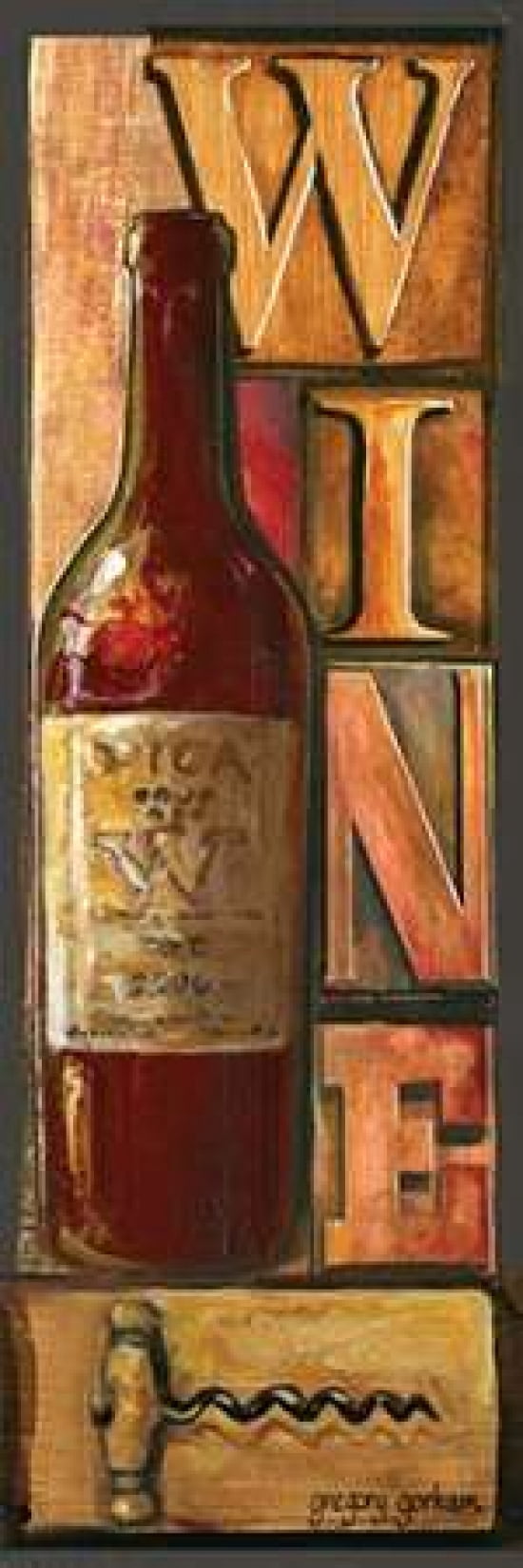 Type Set Wine Panel I Canvas Art - Gregory Gorham (8 x 24)