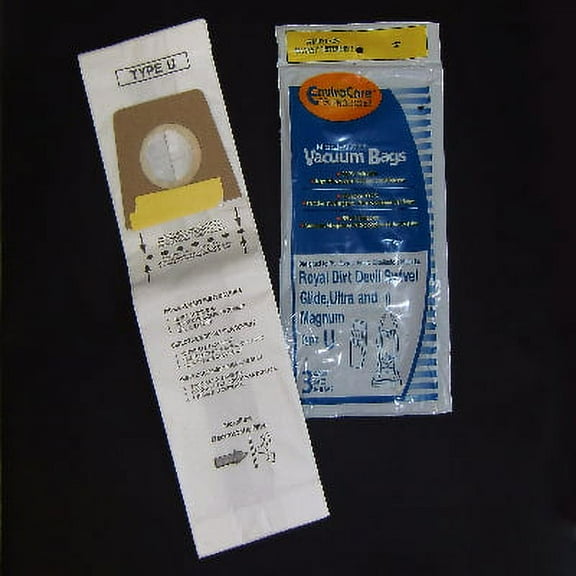 27 Type U Compatible with Dirt Devil ® Vacuum Replacement Bags by Envirocare® (3 Pack) Vacuum Cleaner Bags