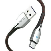 Type USB C Cable with LED Light FAST Charger for Samsung Galaxy S24 S23 S22, S21, S20 Ultra, S10 5G, Note 20 10, A03s A10e A12 A13 A14 A21 A24 A23 A32 A34 A42 A52 A51 A53 A71(6FT, 1 pack, Red/Black)