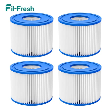 Fil-fresh 4-Pack Type VI Hot Tub Spa Replacement Filters Cartridge for Coleman Saluspa, Lay-Z-Spa, Bestway Inflatable Hot Tub