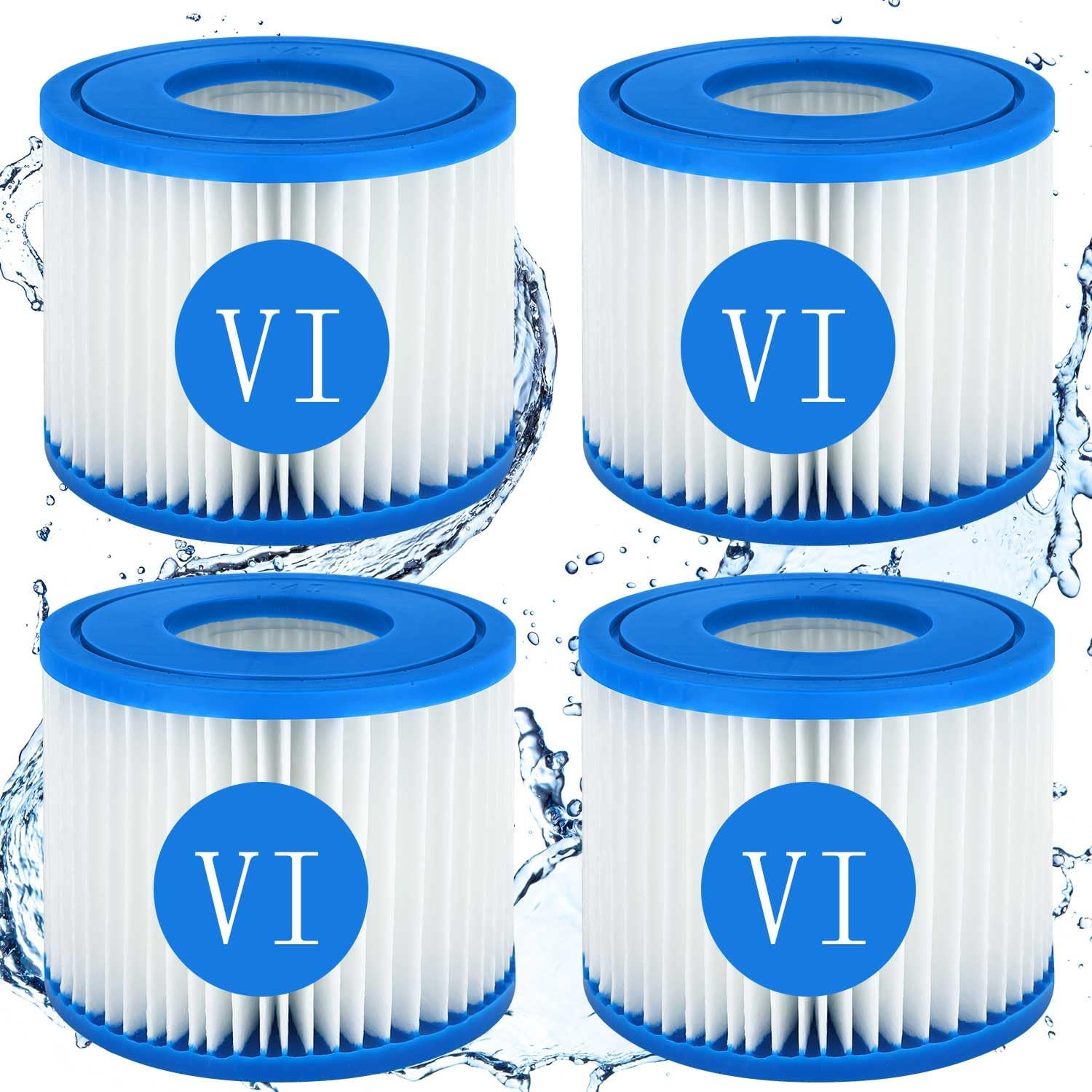 Type VI Spa Filter, 4 Pack Hot Tub Filters Replacement Cartridge for
