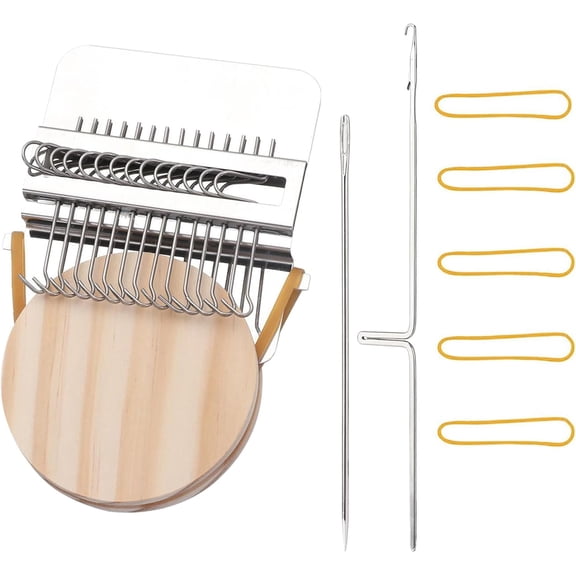 Type Weave Tool,darning Loom Quickly Mini Mending Convenient Darning Loom for Mending Jeans Socks Clothes Loom Machine Makes Beautiful Stitching Diy Weaving Arts (14 Hooks)
