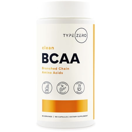 Type Zero BCAA 1000mg (180 Capsules, 90 Servings), Branched Chain Amino Acids (500mg of L-Leucine, 1000mg of L-Isoleucine and L-Valine)