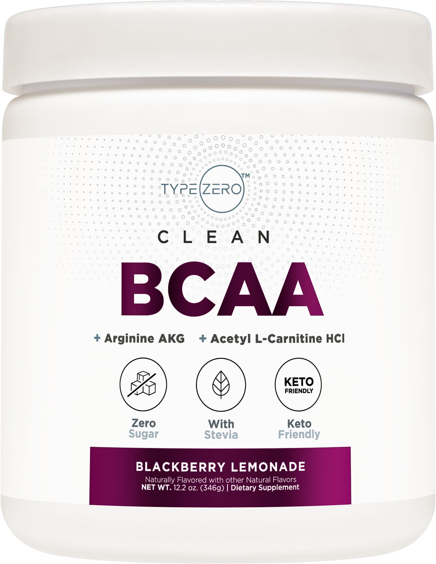 Type Zero BCAA Powder + Arginine AKG + Acetyl L Carnitine HCI (BlackBerry Lemonade 12.2 oz