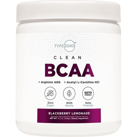 Type Zero BCAA Powder + Arginine AKG + Acetyl L- Carnitine HCI (BlackBerry Lemonade | 12.2 oz) BCAAs Amino Acids Supplement for Women/Men - Best BCAA Amino Acids After Post Workout Recovery Drink