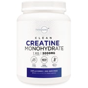 Type Zero Creatine Monohydrate (Unflavored) 1 KG, 5000mg (5g) Per Serving, Micronized, Zero Sugar, Keto Friendly & Gluten Free, 200 Servings