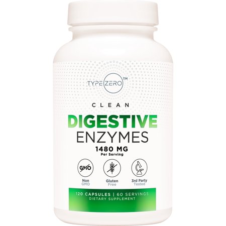 Type Zero Digestive Enzymes (335mg, 120 Capsules) Complete Digestive Enzyme Supplement