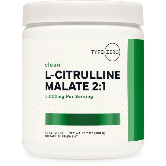 Type Zero L-Citrulline Malate Powder 2:1 6X (6000mg | Unflavored) Ultra Clean L Citrulline, Nitric Oxide Booster, Pre Workout - Nitrous Oxide Vasodilator Supplement