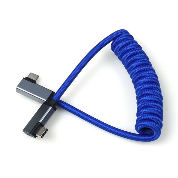 Type c 3.1 Angle Male to Male Nylon Braided Coiled Cable Usb 4K 8K Camera Cable Usb c Charger with Cable