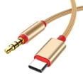thumbnail image 1 of Type-c To 3.5mm Male Audio Jack Aux Cable Adapter Wire Line 4 Pole Braided Line for Car Playback Equipment, 1 of 6
