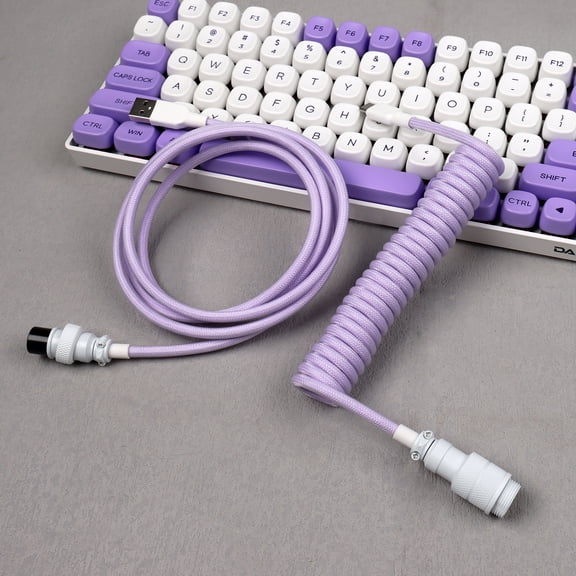 Type-c Usb Mechanical Keyboard Cable With Gx16 Dazzling Aviator Connector Plug Coiled Usb Keyboard Cable