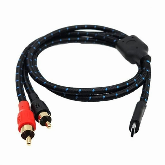 TypeC to 2 RCA Cable,UsbC Male to Two RCA Male Converter