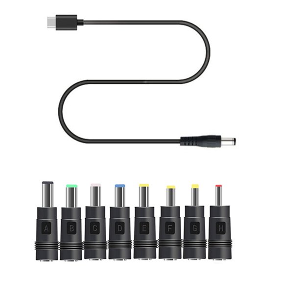 TypeC To Cable DC5V to 12V WiFi to Powerbank- Cable Connector with 8 Adapter Jacks- for Wifi Router Modem-