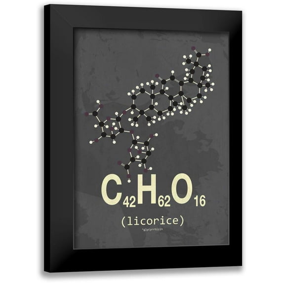 TypeLike 14x18 Black Modern Framed Museum Art Print Titled - Molecule Licorice