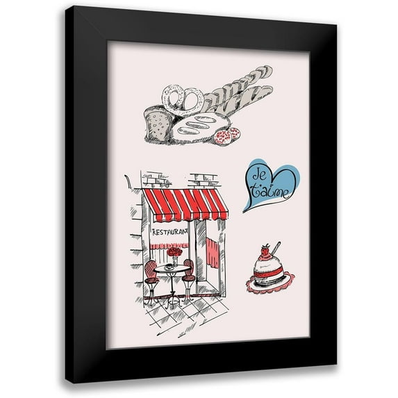 TypeLike 18x24 Black Modern Framed Museum Art Print Titled - Paris II