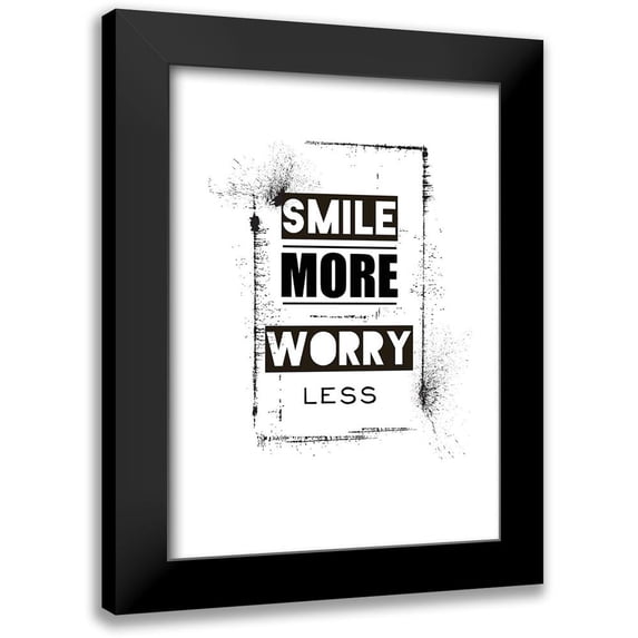 TypeLike 18x24 Black Modern Framed Museum Art Print Titled - Smile