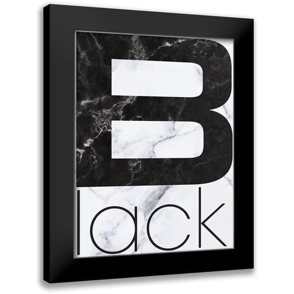 TypeLike 19x24 Black Modern Framed Museum Art Print Titled - Black Marble
