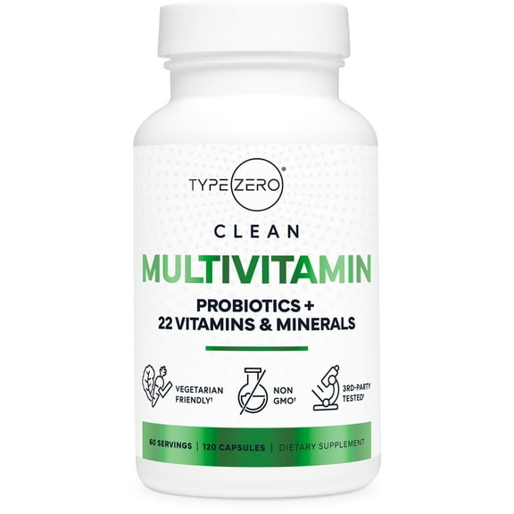 TypeZero Multivitamin Capsules (120 capsules) (1300 mg) - GMO-Free