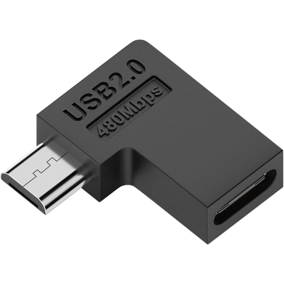 Typec Female to Micros USB Adapter, 90 180 Degree U-Shaped Angle USB C Adapter Connector, for Charging or Data Transfer