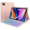 thumbnail image 1 of Typecase Keyboard Case for iPad Air 5th Generation: Folio Smart Cover for iPad 10.9" Air 5th/4th Gen & iPad Pro 11 inch 2021 3rd & 2nd Gen, Backlit Wireless Keyboard with Pencil Holder(Rose Gold), 1 of 10
