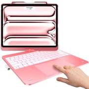 typecase Keyboard Case for iPad Pro 13"(M5/M4, 2025/2024), iPad Air 13"(M4/M3/M2, 2026/2025/2024), Pro 12.9"(3rd-6th Gen), Trackpad, 11-Color Backlit, 360 Rotatable with Pencil Holder - Rose Gold