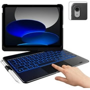 typecase Touch Case with Keyboard for iPad 11th(A16, 2025) & iPad 10th Gen(10.9", 2022), Trackpad, 11 Color Backlight, 360° Rotatable with Pencil Holder - Black