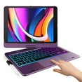 thumbnail image 1 of Typecase iPad Keyboard Case with Touch for 10.2 inch Apple iPad 9th Generation 2021, iPad 8th & 7th Generation, iPad Air 3 and iPad Pro 10.5 - Backlit and Wireless Keyboard with Pencil Holder (Violet), 1 of 9