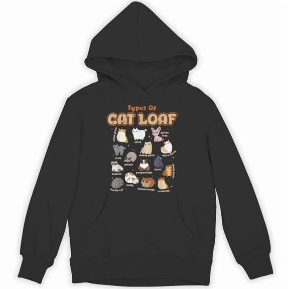 Types Of Cat Loaf Cute Kitten Kawaii Cats Funny Cat Lover Sarcastic Pet Owner Hoodie, for men & women, up to size 5XL