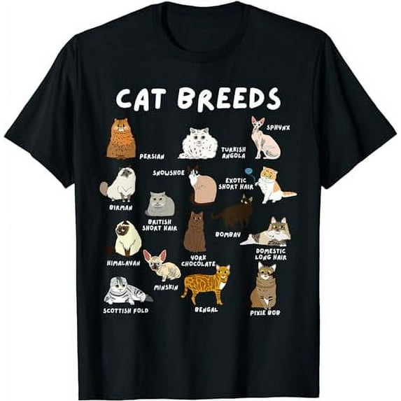 Types Of Cats Cat Breeds Types of Cat Loaf Cat Kitten Lovers T-Shirt