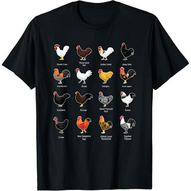 Types Of Chickens Farmer Costume Domestic Chicken Breeds T-Shirt