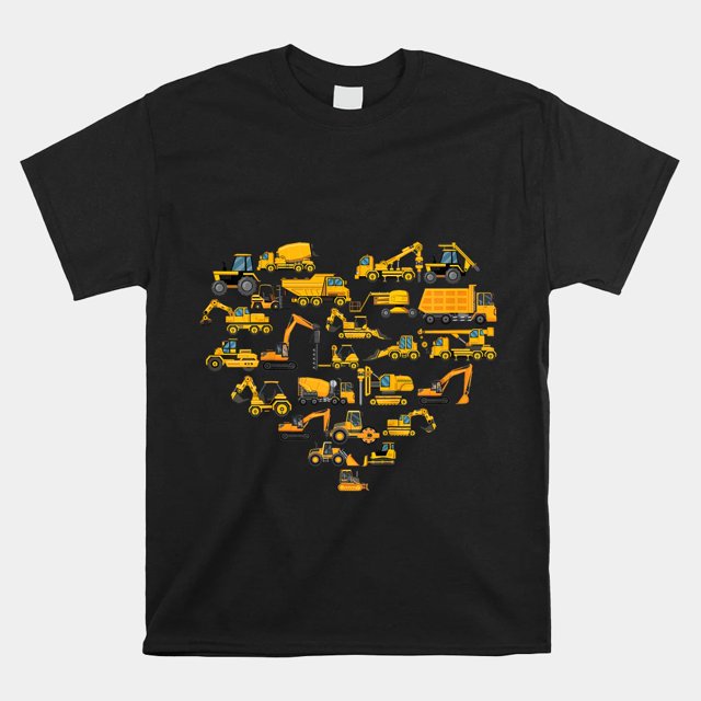 Types Of Construction Excavator Bulldozer Truck Crane Shirt