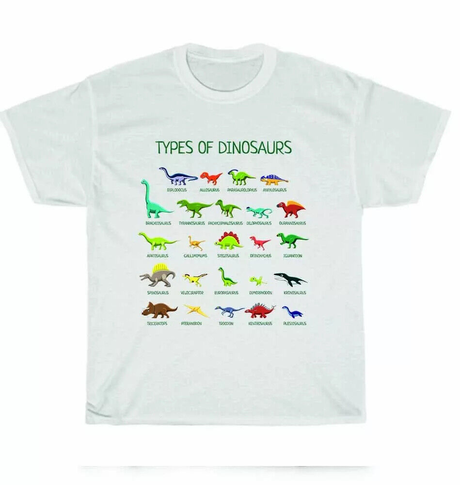 Types Of Dinosaurs Dino Identification Alphabet AZ Abc TShirt Unisex
