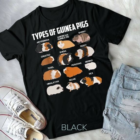 Types Of Guinea Pigs Owner Cool Animal Gift - Unisex Form T-Shirt