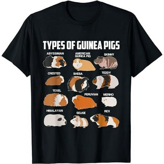 Types Of Guinea Pigs Owner Cool Animal Kids Xmas Gift T-Shirt