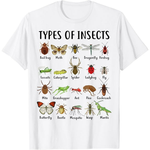 Types Of Insects Bug Identification Science Bug Types Learn T-Shirt