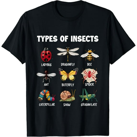 Types Of Insects Bug Identification Science T-Shirt