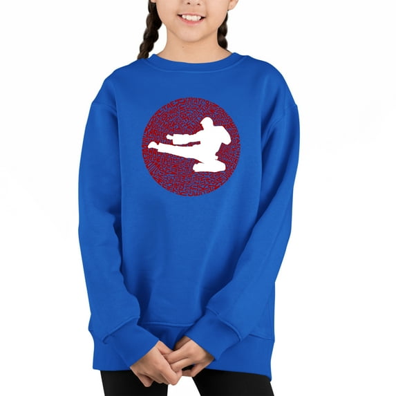 Types Of Martial Arts - Girl's Word Art Crewneck Sweatshirt